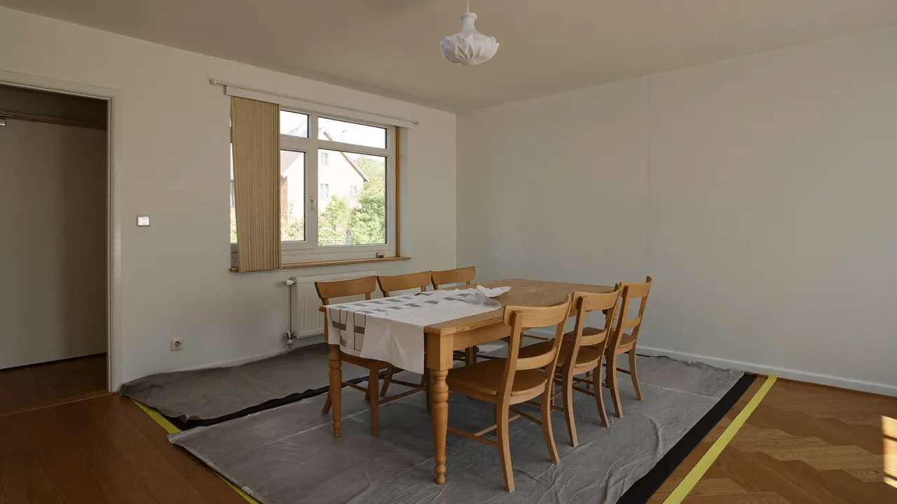 Room cleared of furniture ready for new window fitting
