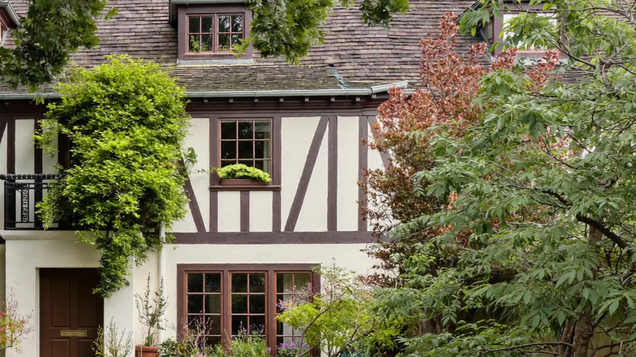 Period property with traditional sash windows in a conservation area