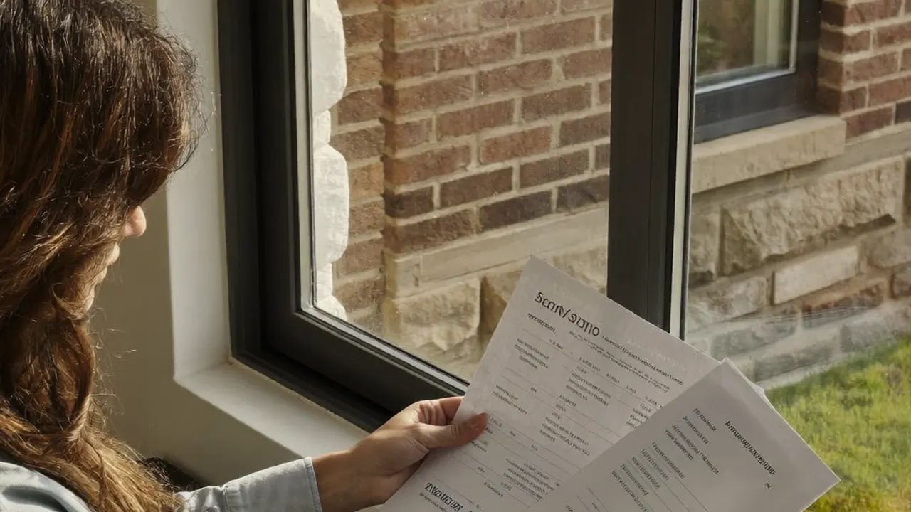 Building regulations compliance paperwork for new windows on a desk