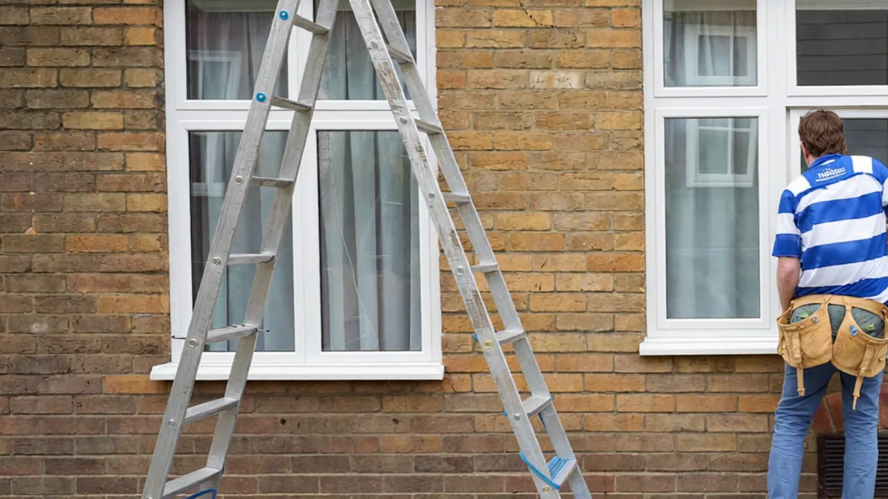 Installer discussing a full window project quote with a homeowner