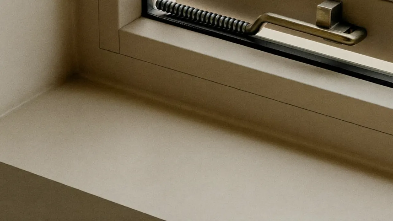 Woodgrain finish detail on a modern uPVC window frame